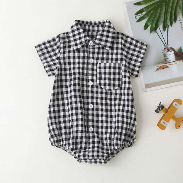 4 Colors Baby Boy Girl Collar Shirt Jumpsuit