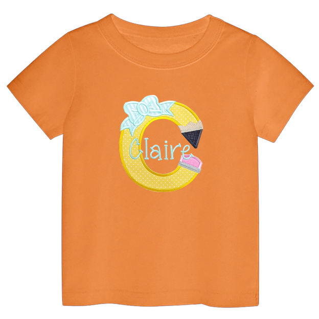 Personalized Pencil Name School Kids T-shirts