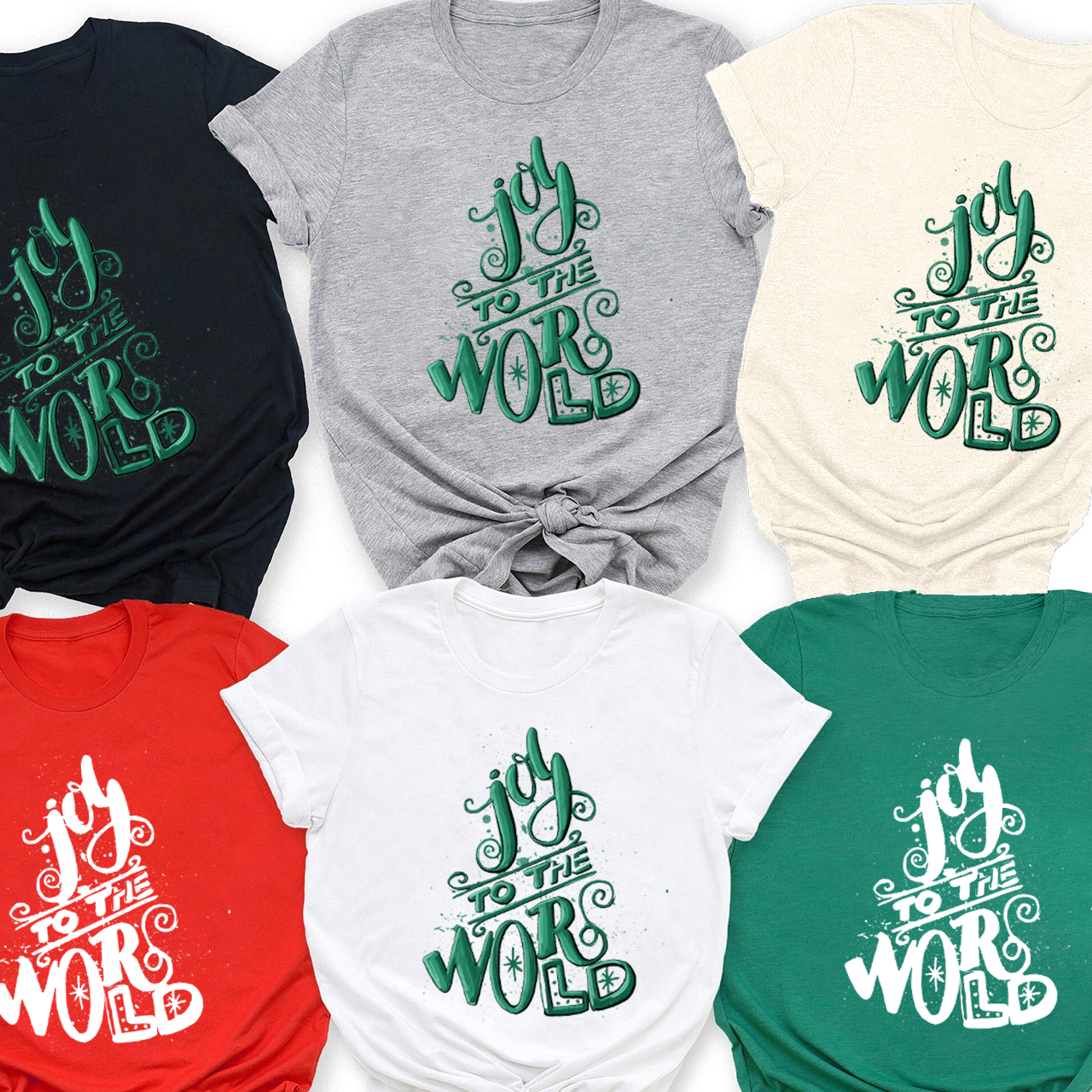 Joy World Christmas Tree Family Matching Shirt