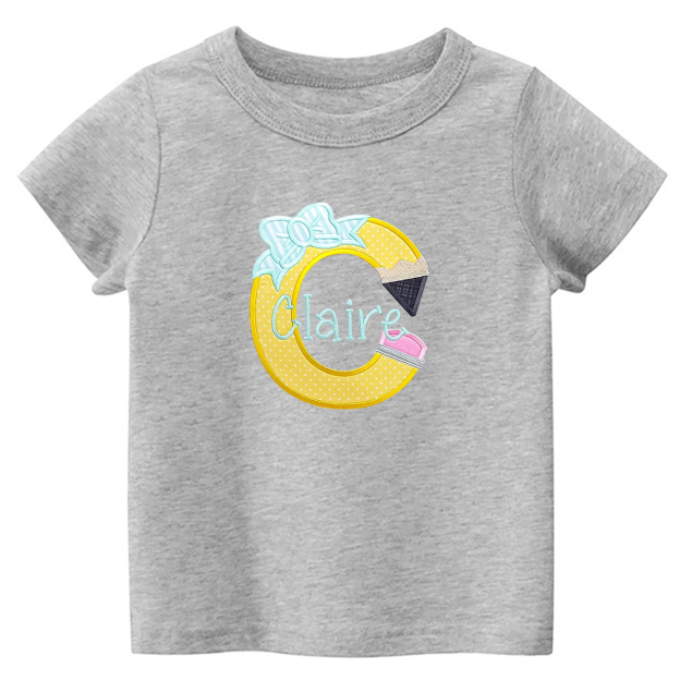Personalized Pencil Name School Kids T-shirts