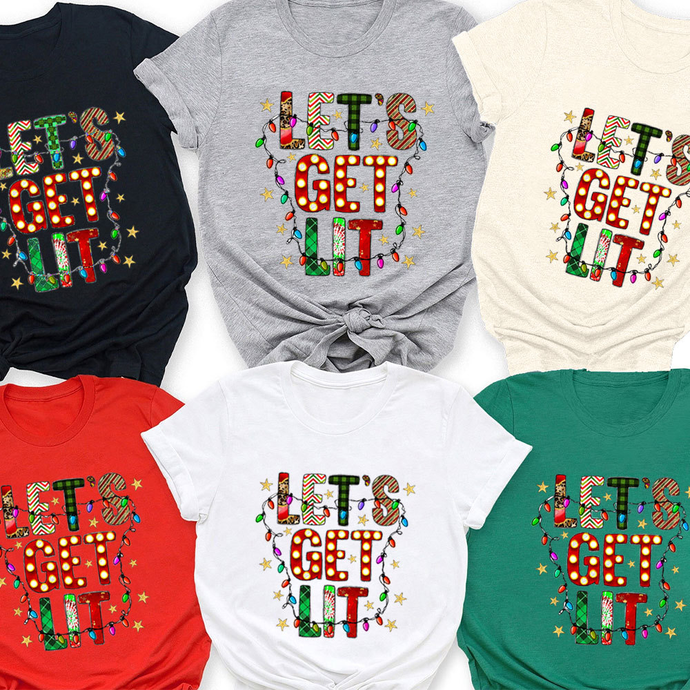 Let's Get Lit Christmas Family Matching Shirt