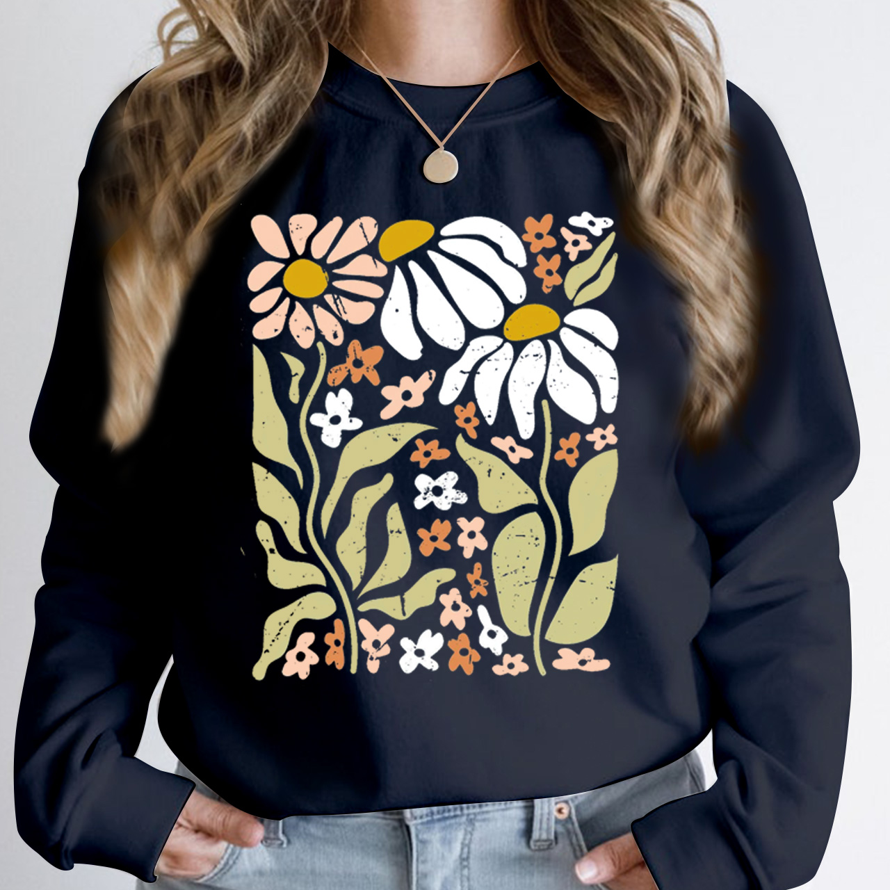 Boho Wildflowers Nature Sweatshirt For Mom