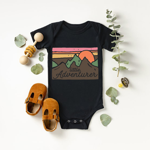 Little Adventurer Cute Mountains Baby Bodysuit