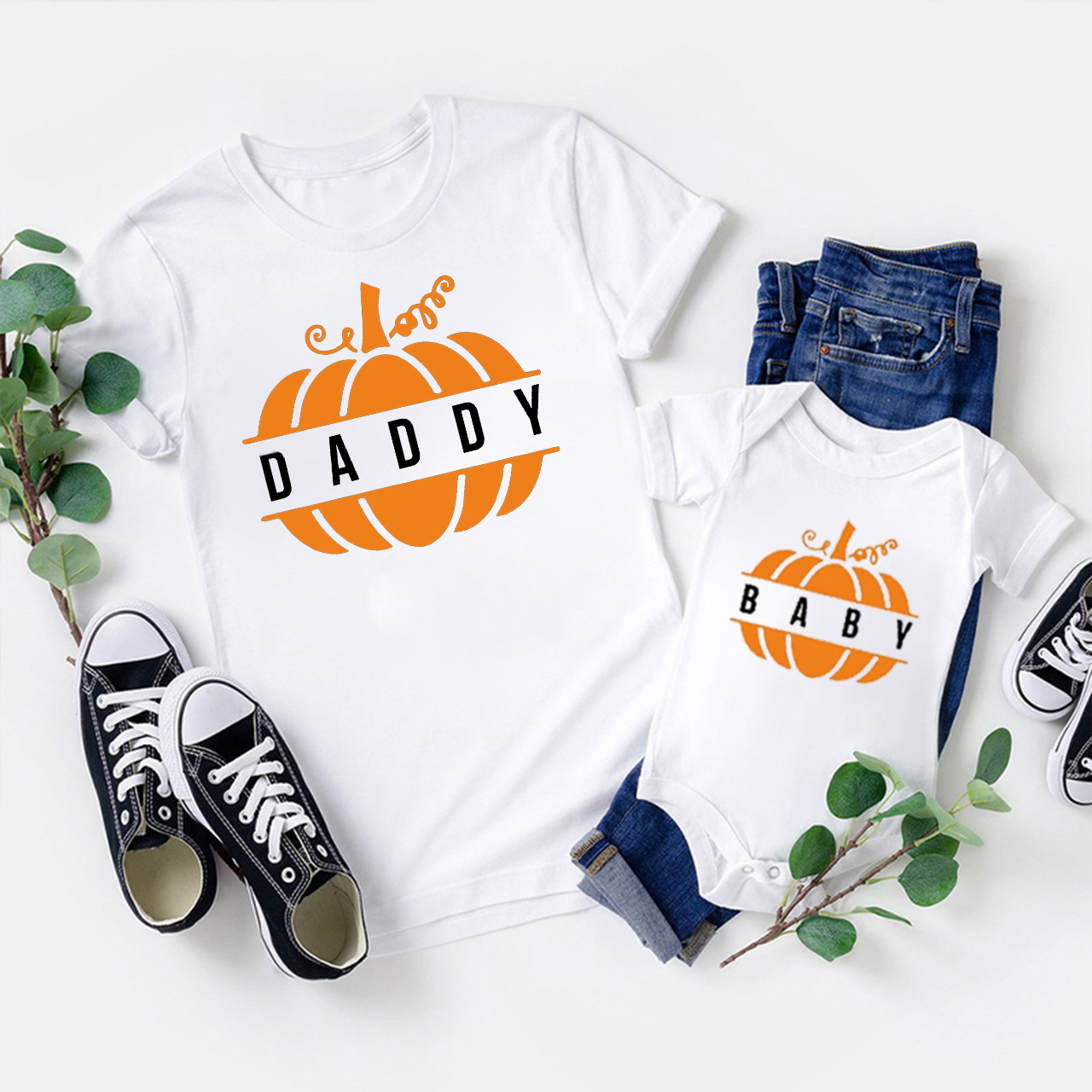 Family Halloween Cute Pumpkin Matching Shirts