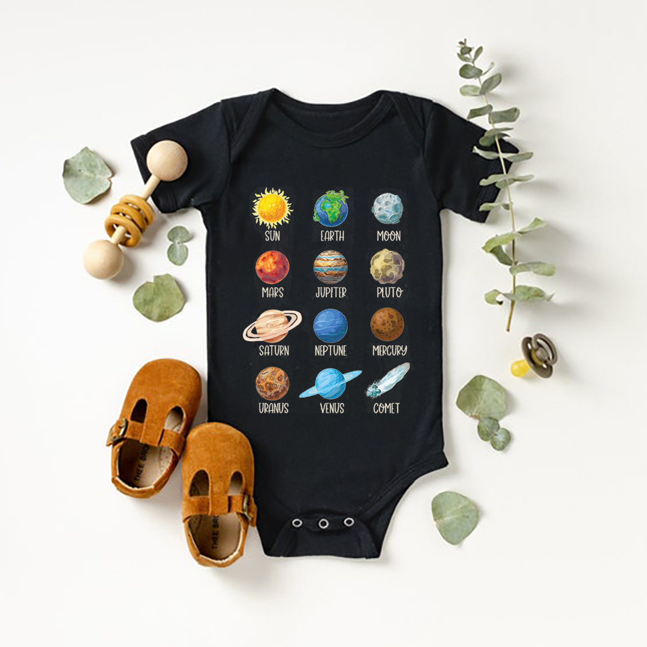 Planets Astronaut Earth Day Baby Bodysuit