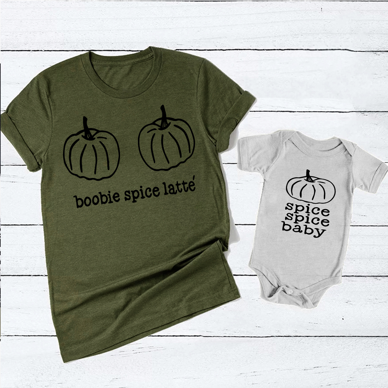 Boobie Spice Latte Spice Baby Mom&Me Matching Shirt