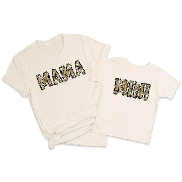 Halloween Flower Ghost Mama Mini Mom&Me Matching Shirt