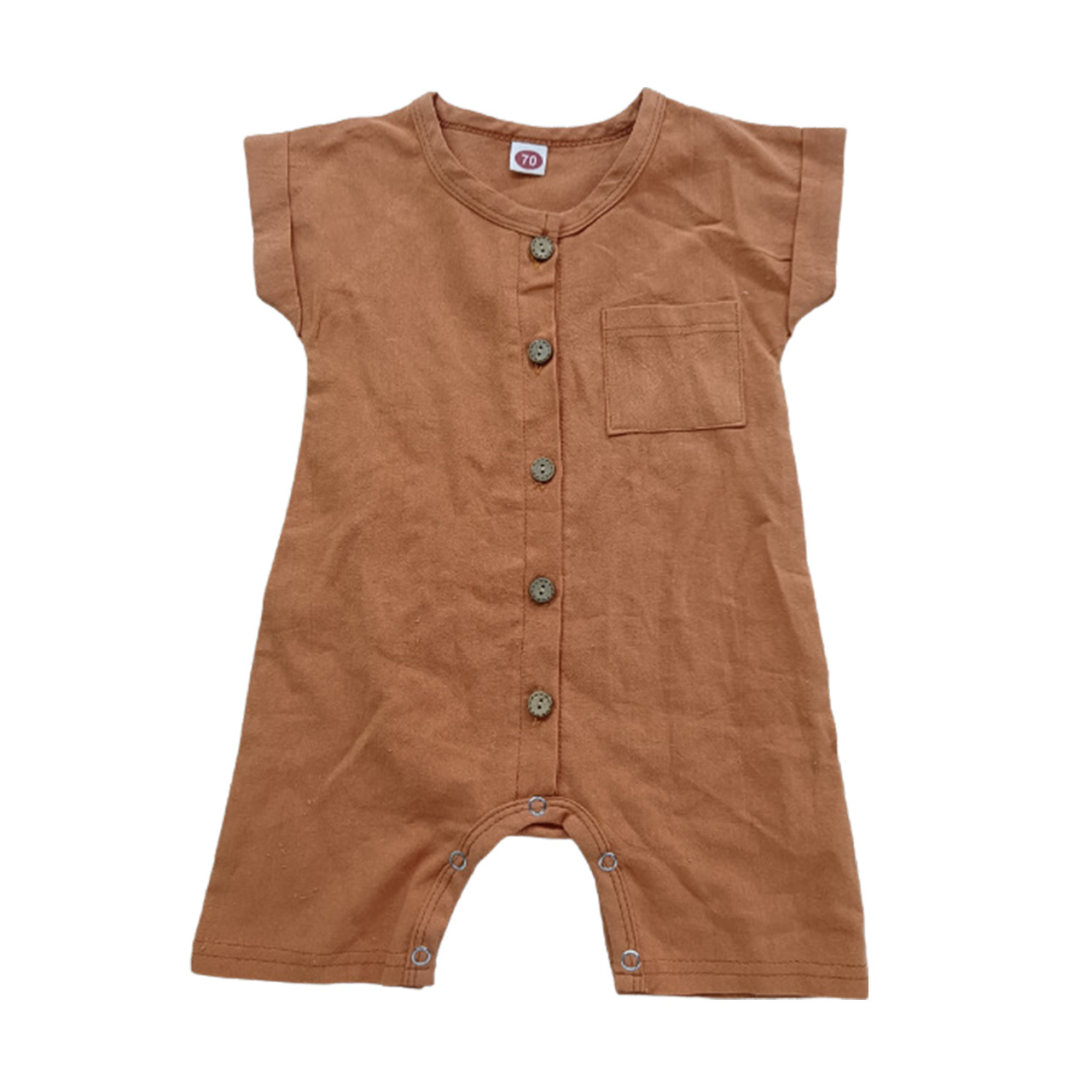 Button Unisex Linen Baby Jumpsuit