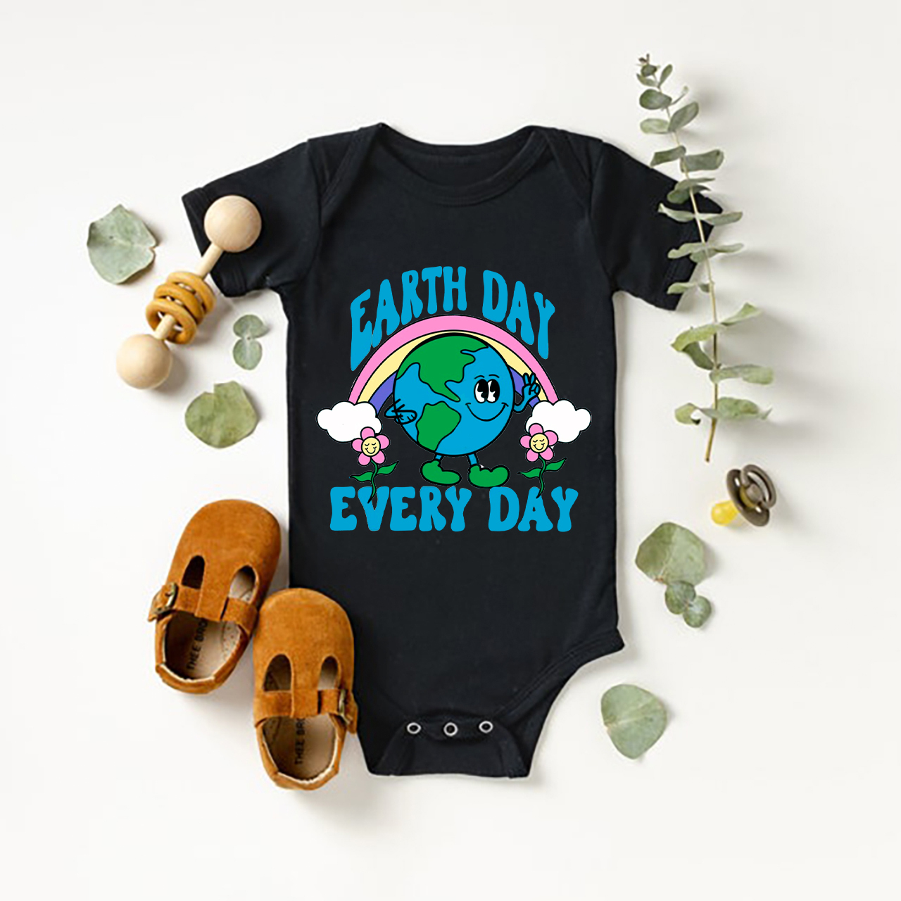 Retro Design Earth Day Every Day Bodysuit For Baby