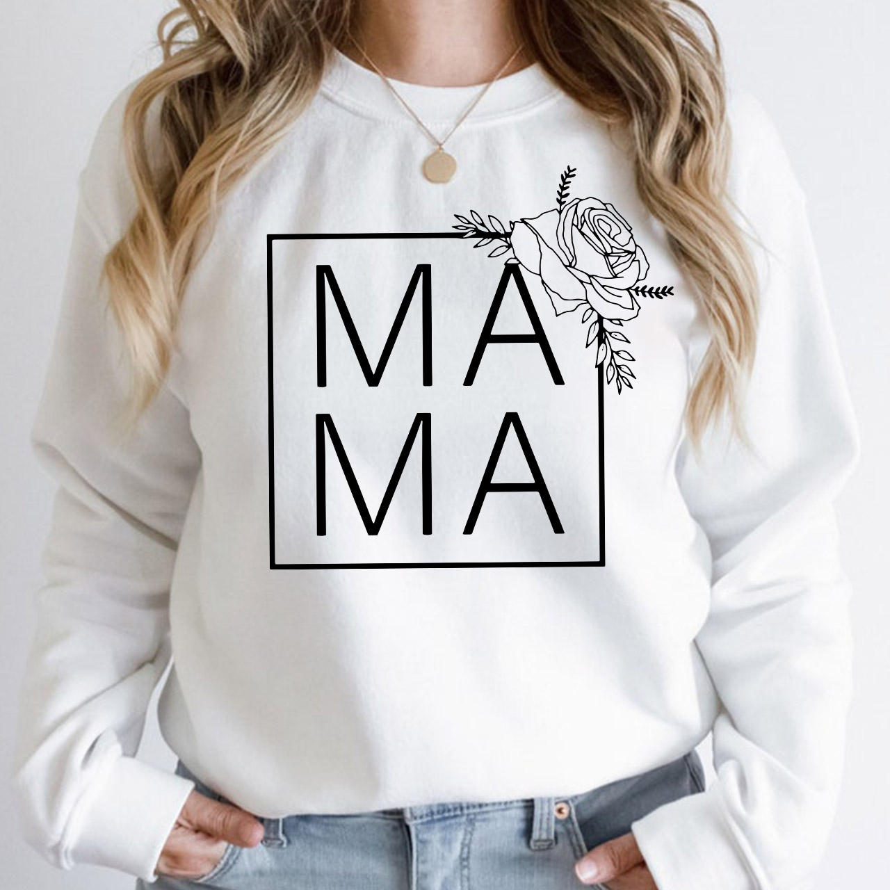 Cute Floral Mama Simple Sweatshirt
