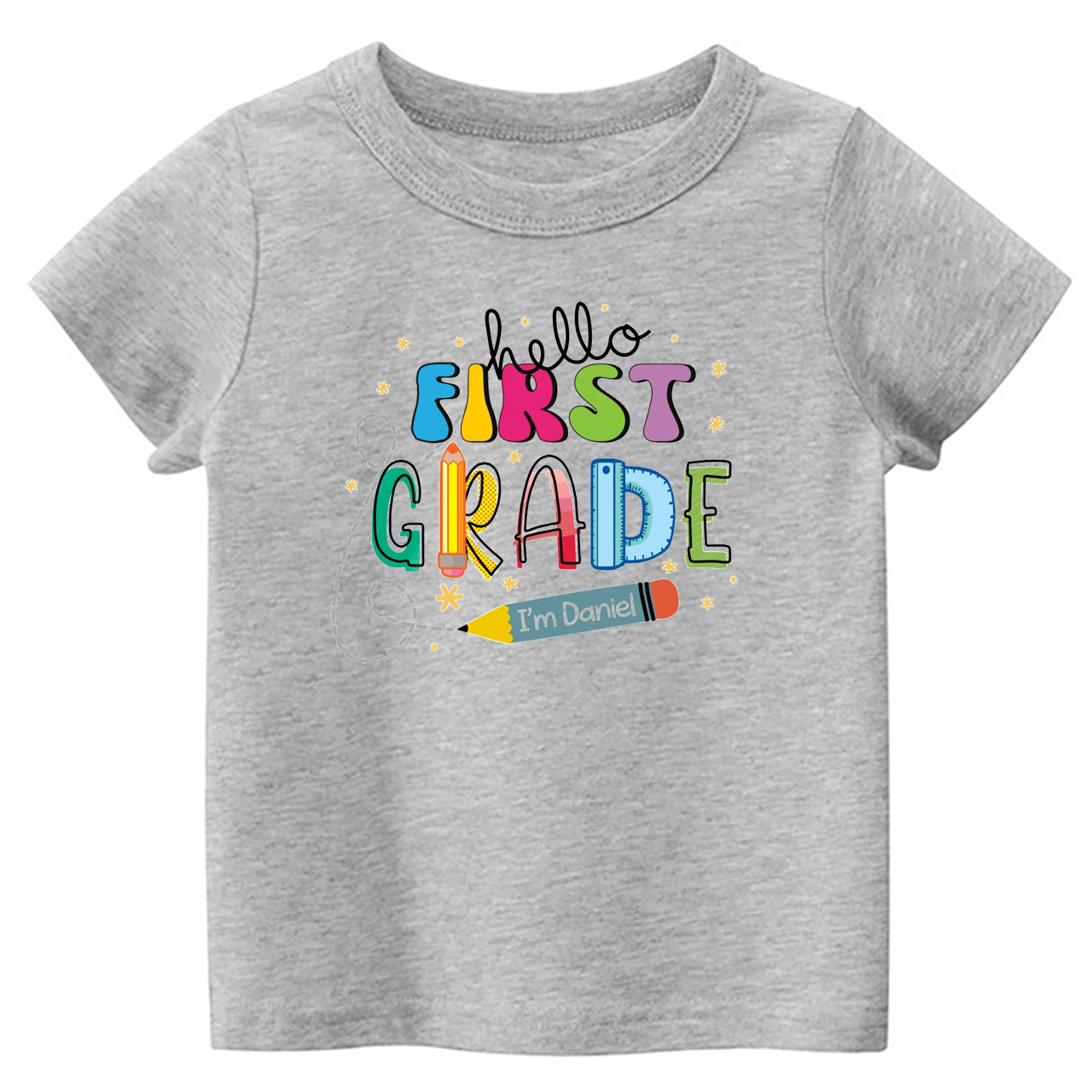 Hello First Grade I'm XXX Back To School Kids Shirt