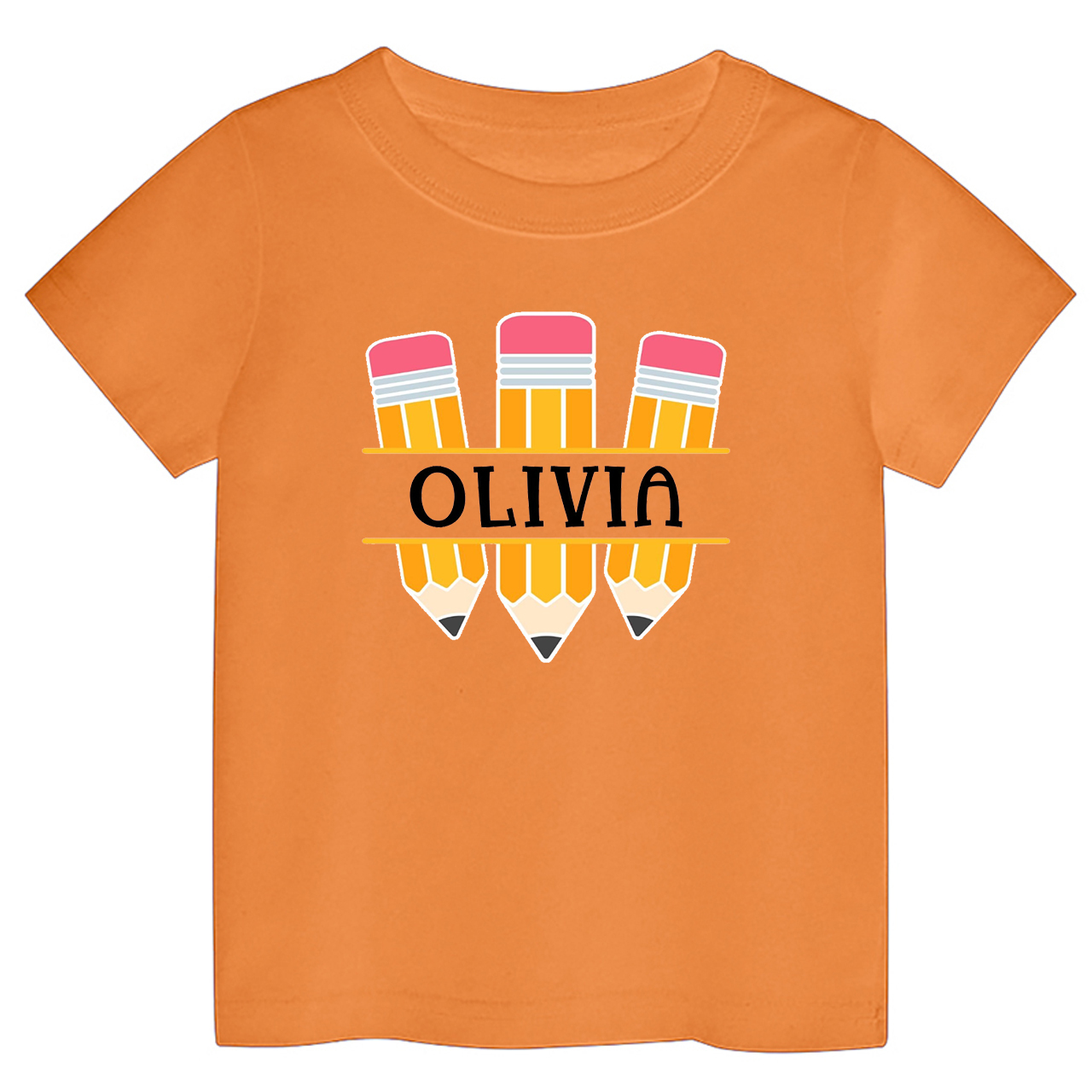 Personalized Name Three Pencil Back To School Kids Shirt
