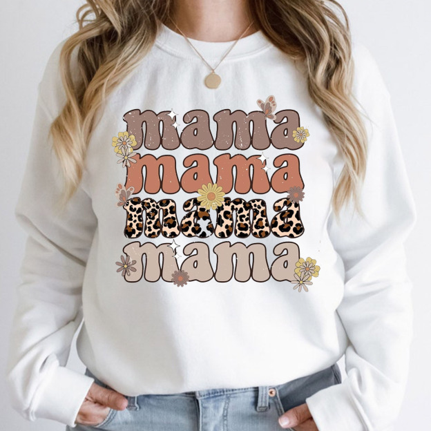 Leopard Mama Retro Flower Sweatshirt