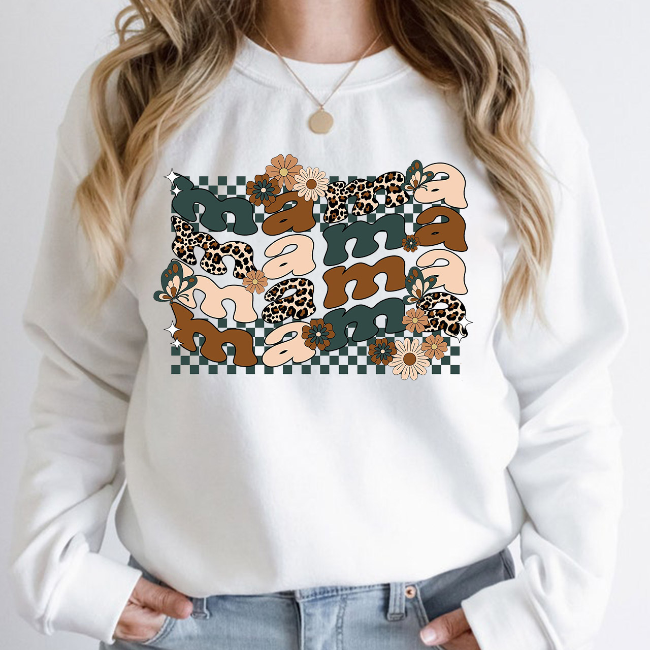 Wave Mama Retro Flower Sweatshirt