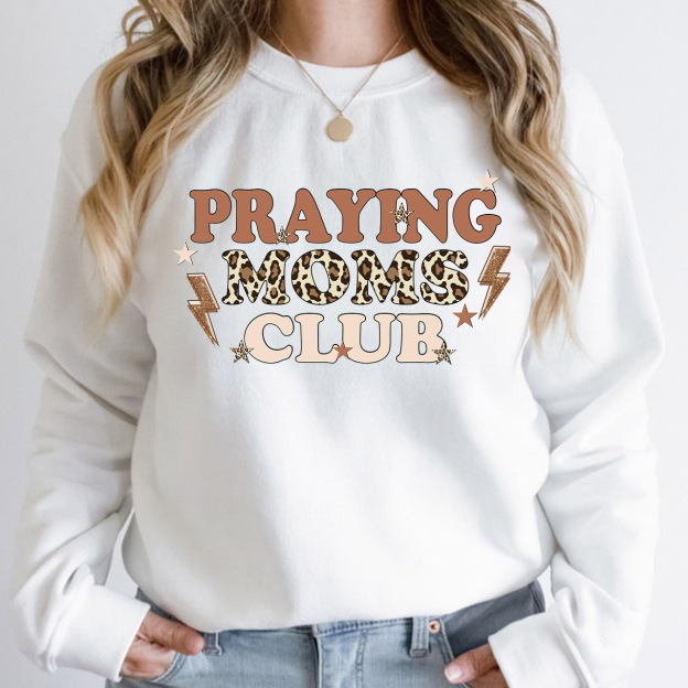 Leopard Print  Praying Moms Club Sweatshirt