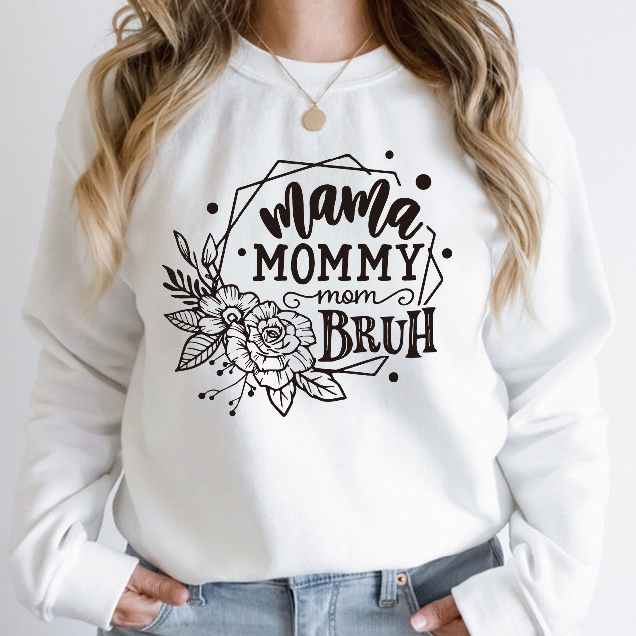 Mama Mommy Mom Bruh Retro Gift Sweatshirt For Mom