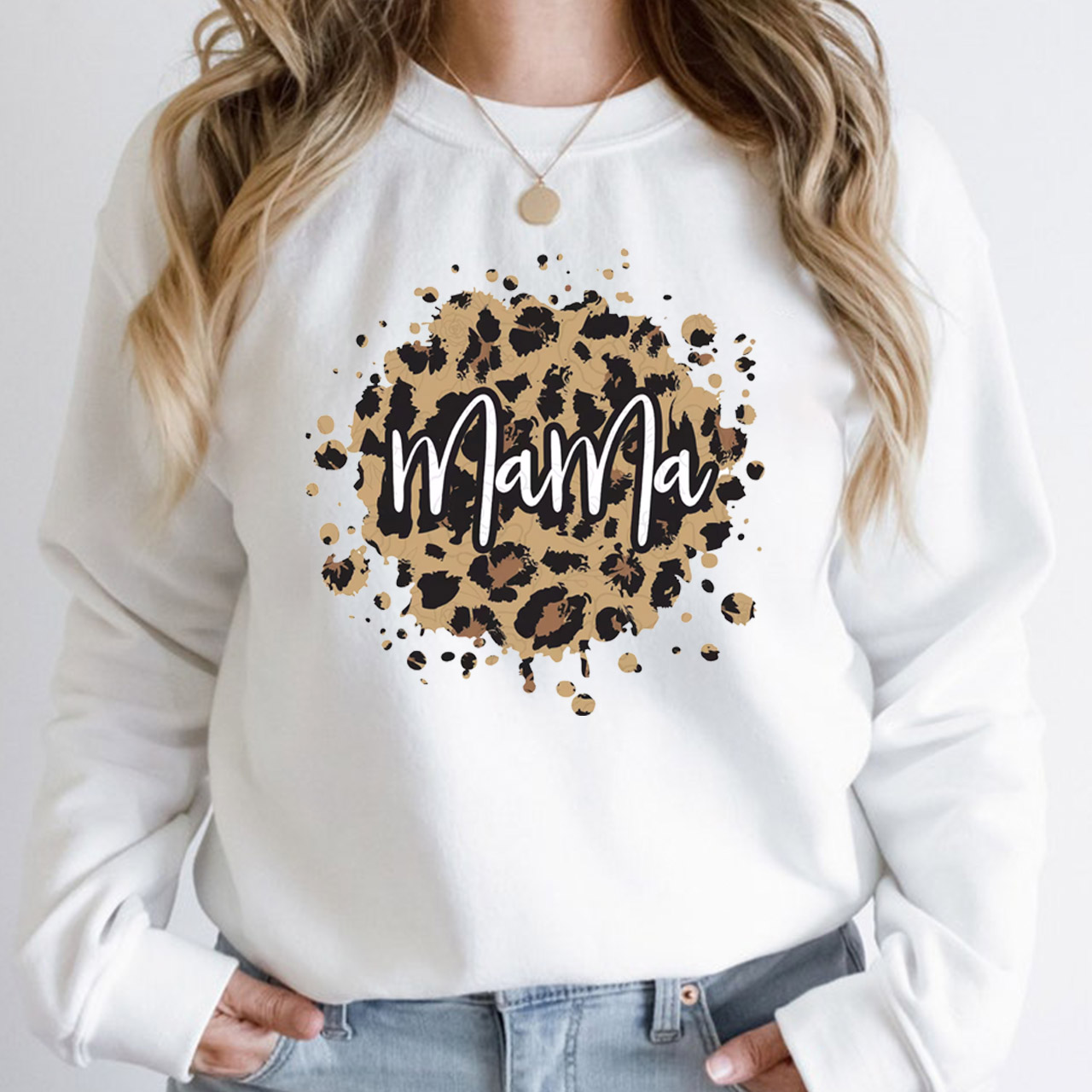 Circle Splash Leopard Mama Sweatshirt