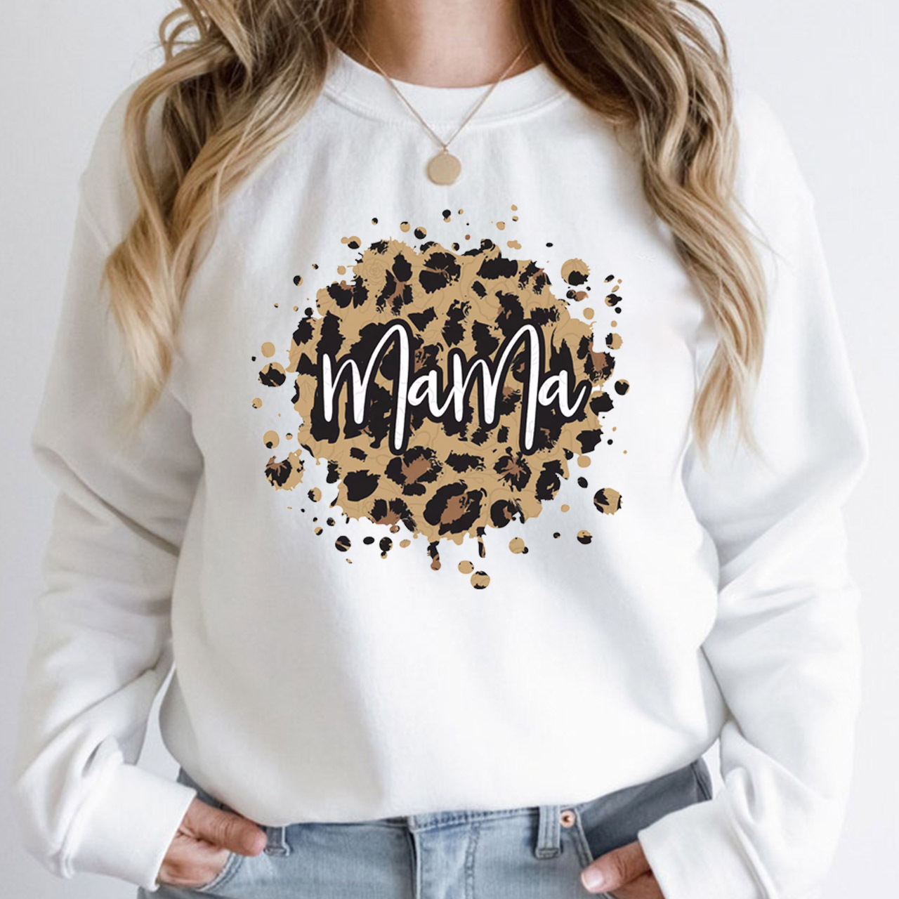 Circle Splash Leopard Mama Sweatshirt