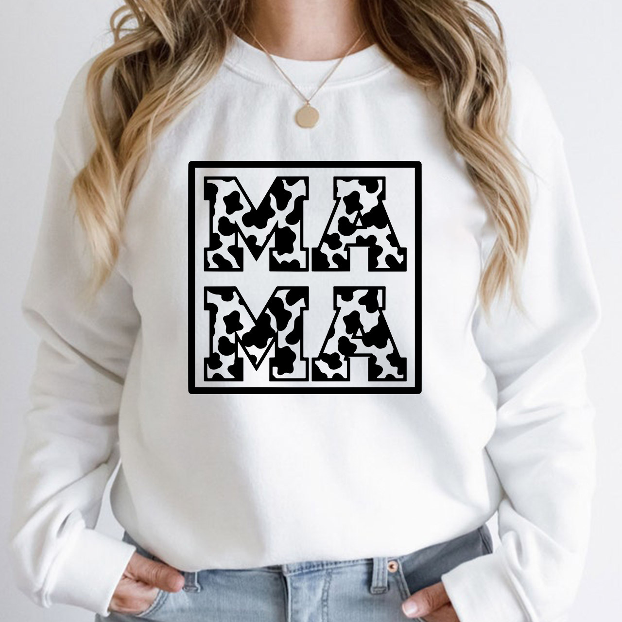 Mama Cow Print Sweatshirt