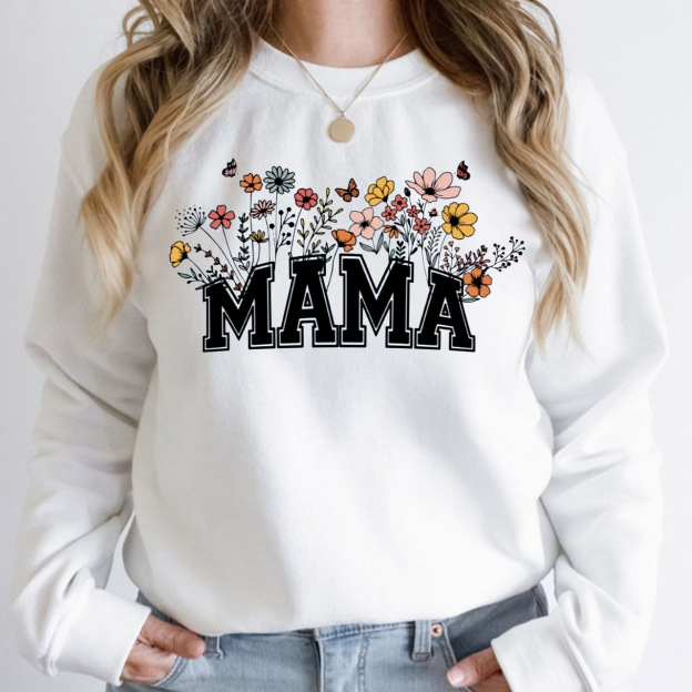 Mama With Wildflowers Gift Sweatshirt