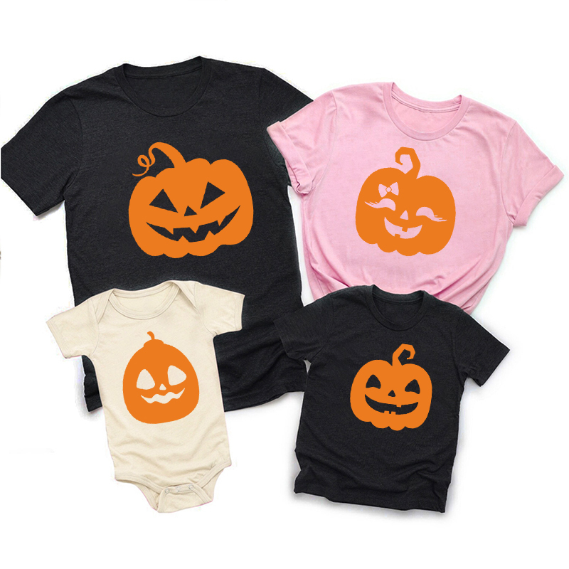 Halloween Pumpkin Face Family Matching Shirts