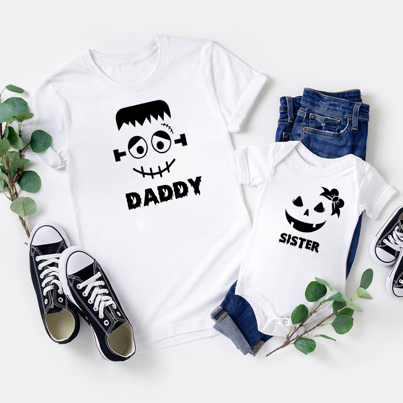 Halloween Ghost Faces Family Matching T-Shirts