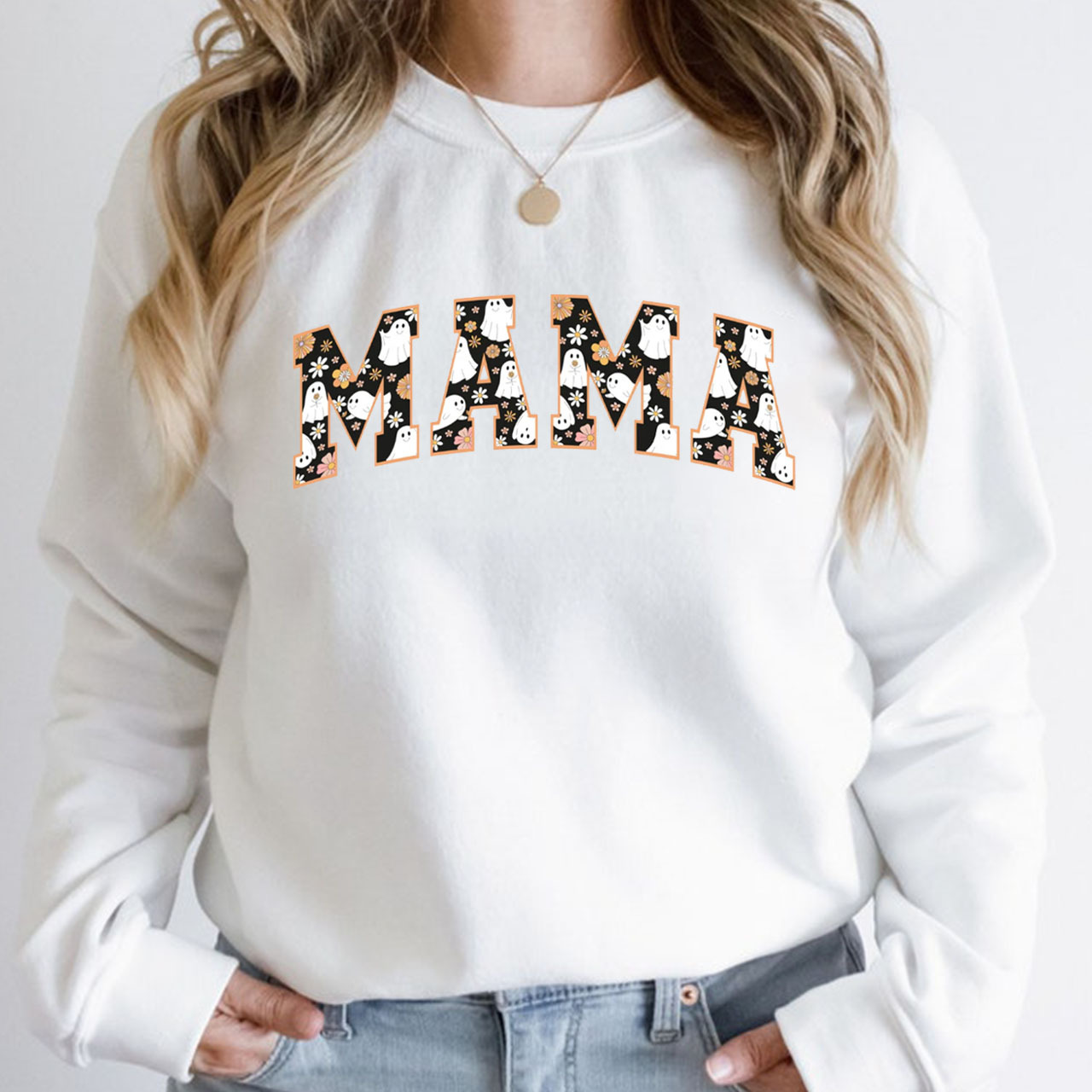 MAMA Funny Ghost Halloween Gift Sweatshirt