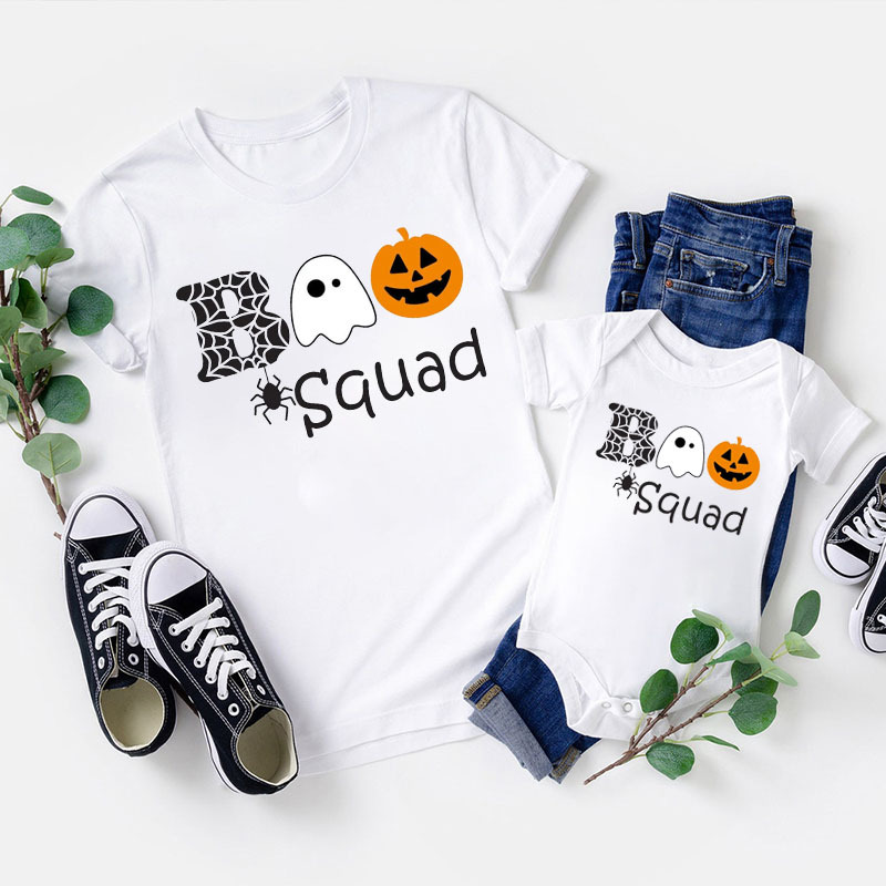Boo Ghost Squad Halloween Party Family Matching T-Shirts