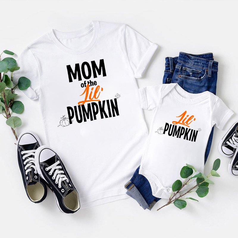 Halloween Dad Mom Lil Pumpkin Family Matching T-Shirts