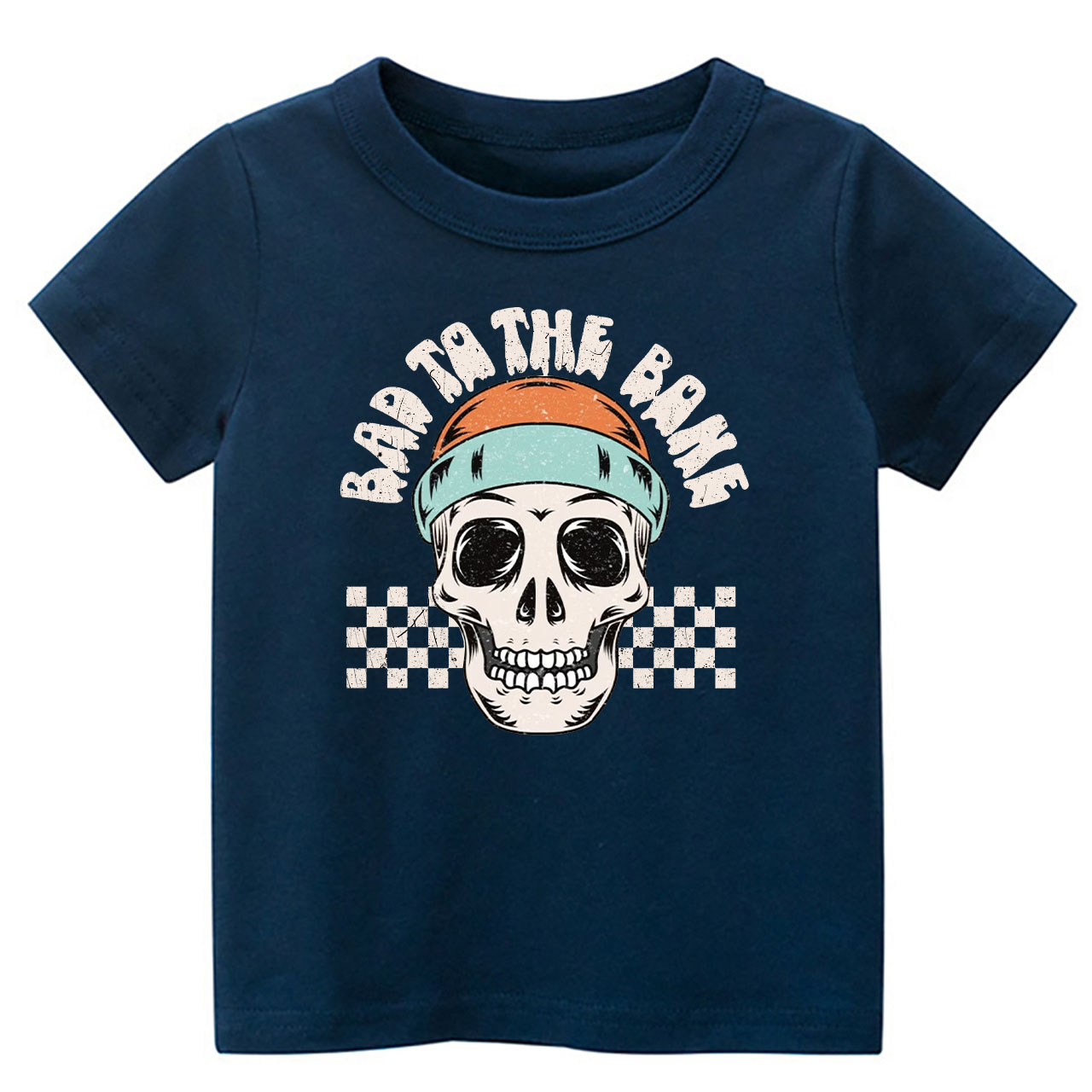 Bad To The Bone Skull Halloween Toddler Shirt