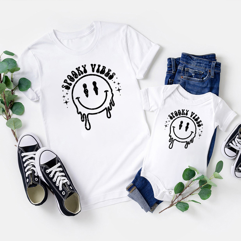 Retro Halloween Spooky Vibes Matching Family Shirt