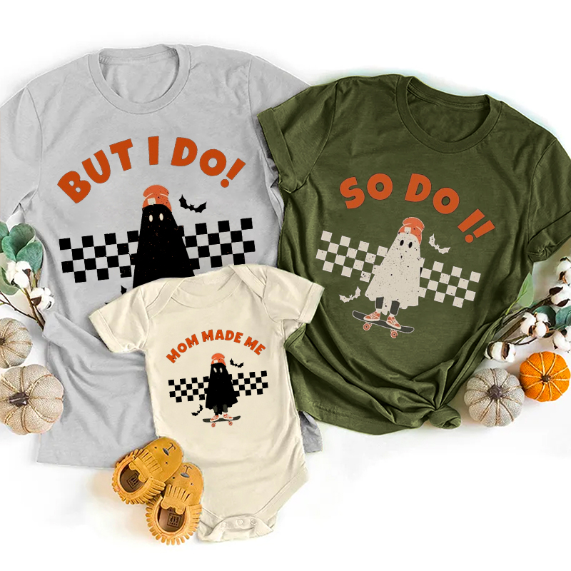 Personalized Skateboard Ghost Family Group Halloween Shirts