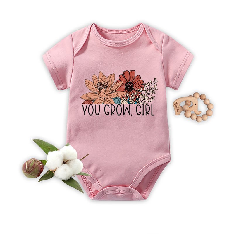 You Go Girl Flower Bodysuit For Baby