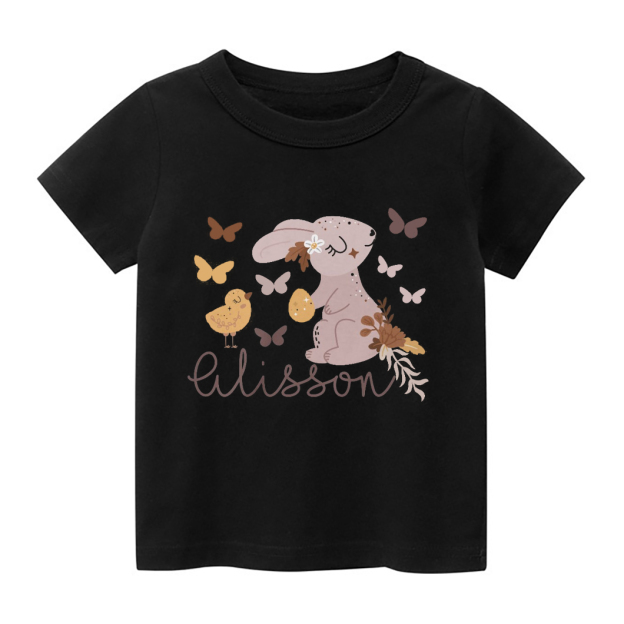 Personalized Butterfly Chick And Bunny Easter Toddler Shirt