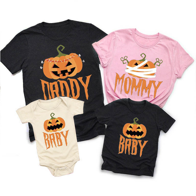 Halloween Family Bandage Pumpkin Matching Shirts