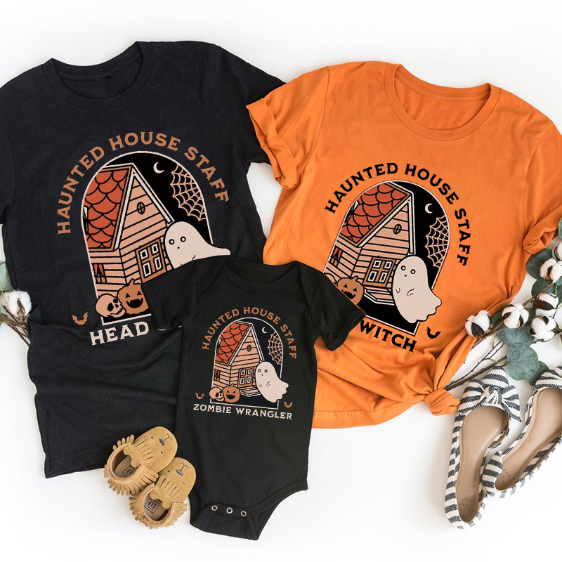 Halloween Haunted House Staff Family Matching Shirts