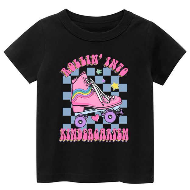 Rollin Into Kindergarten Back To School Kids Shirt