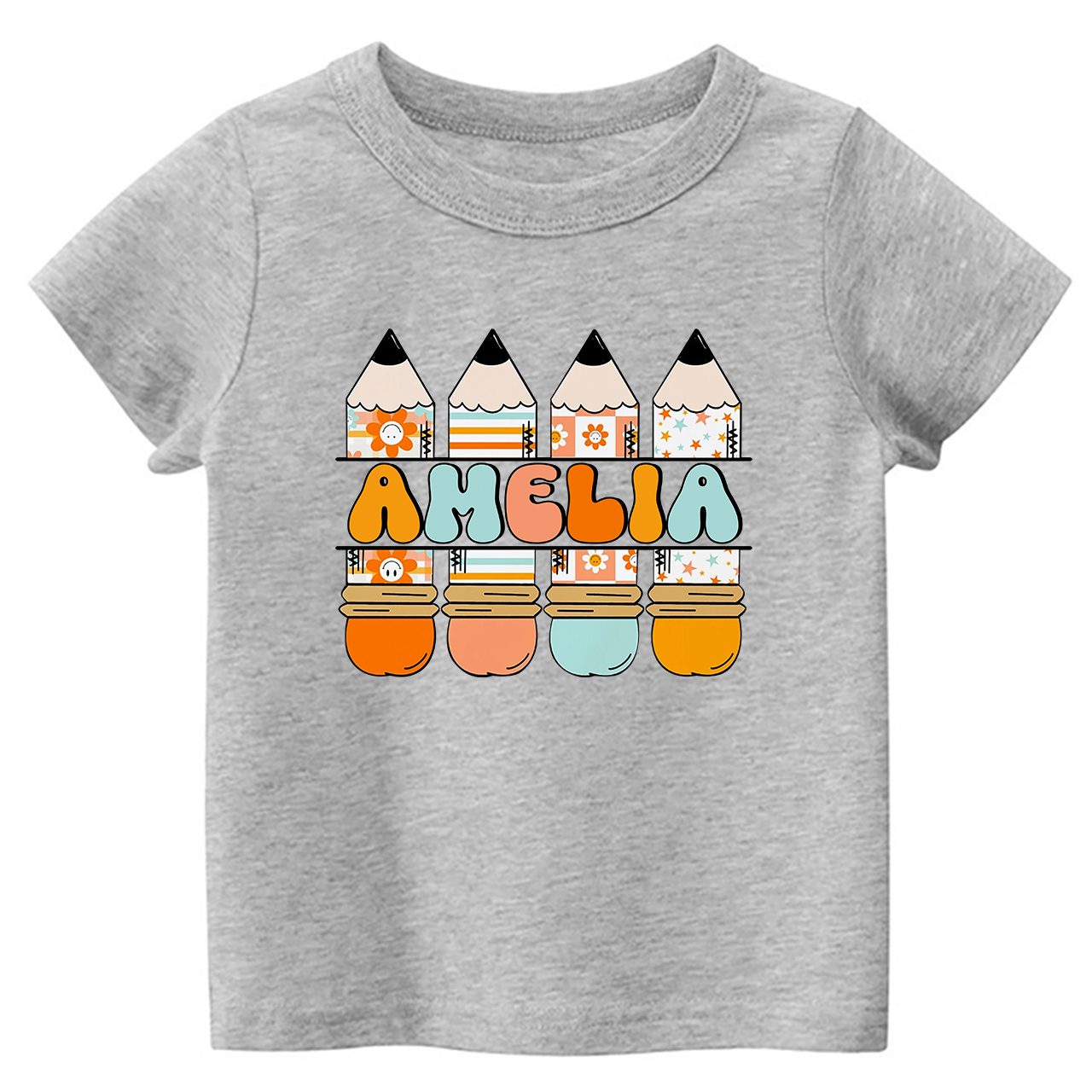 Personalized Pencil Kids Name Back To School Toddler Shirts
