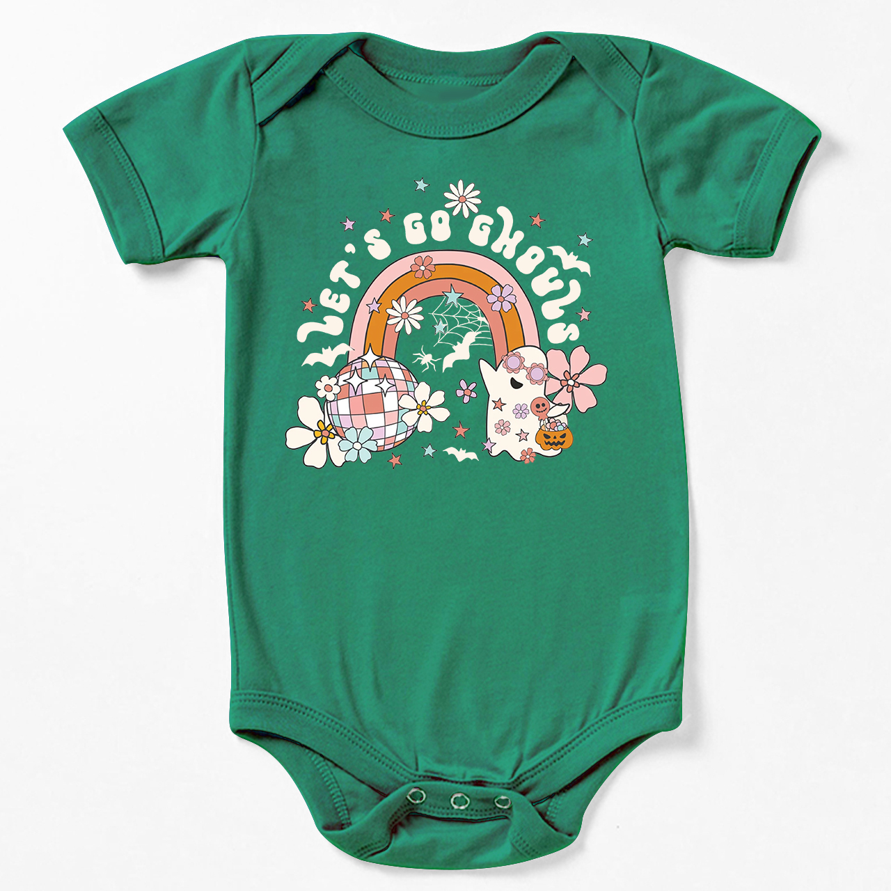 Let's Go Ghouls Retro Natural Baby Bodysuit