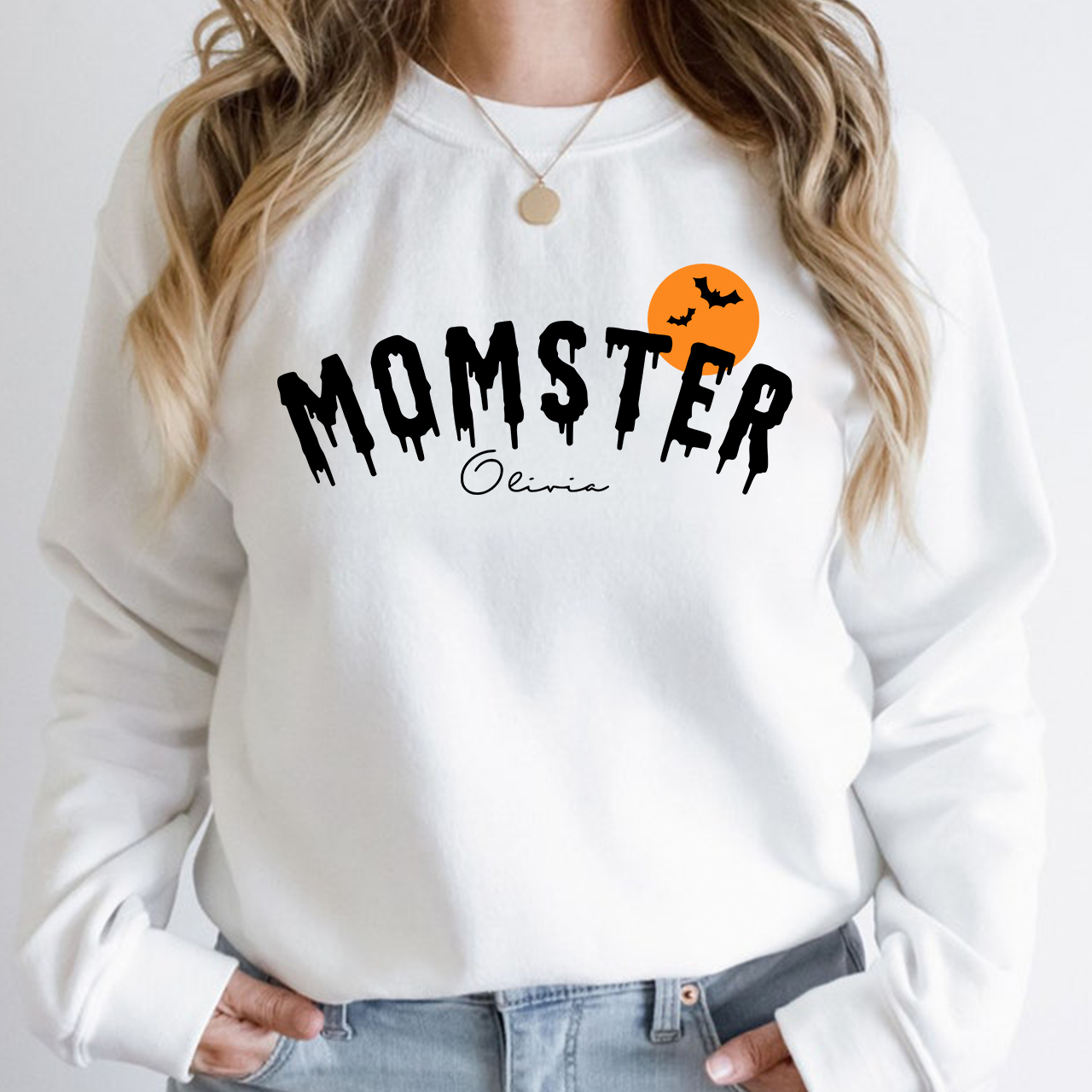 Personalized Momster Halloween Gift Sweatshirt