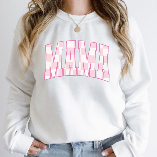 Retro Checkered Mama Sweatshirt