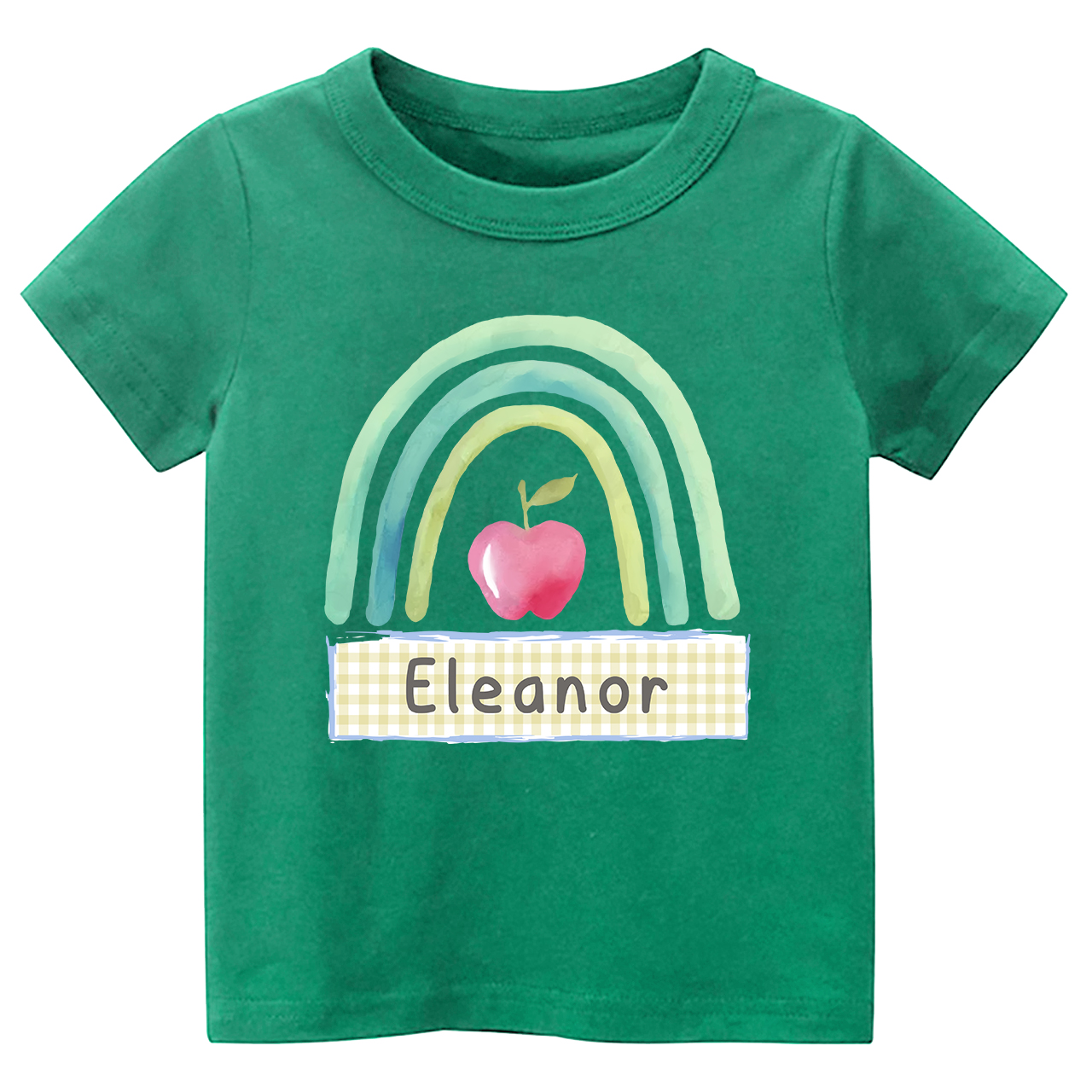 Personalized Apple Rainbow Name Monogram Kids Shirt