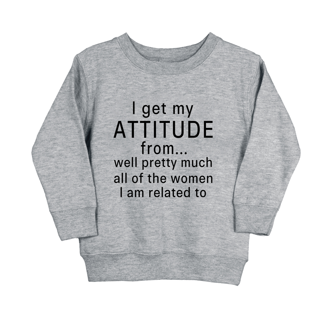I Get My Attitude From Pretty Much All Of The Women I’m Related To Kids Sweatshirt