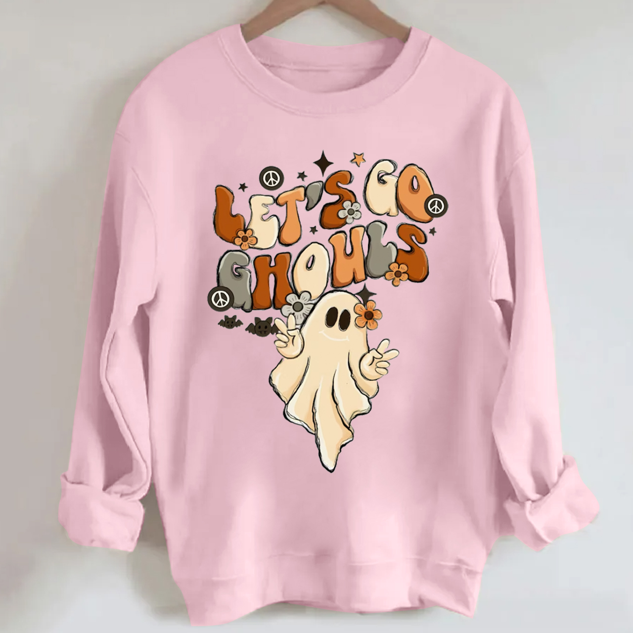 Vintage Halloween Sweatshirt-Lets Go Ghouls
