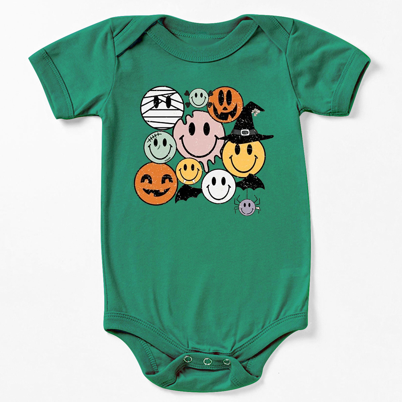  Retro Halloween Cute Ghost Natural Bodysuit For Baby