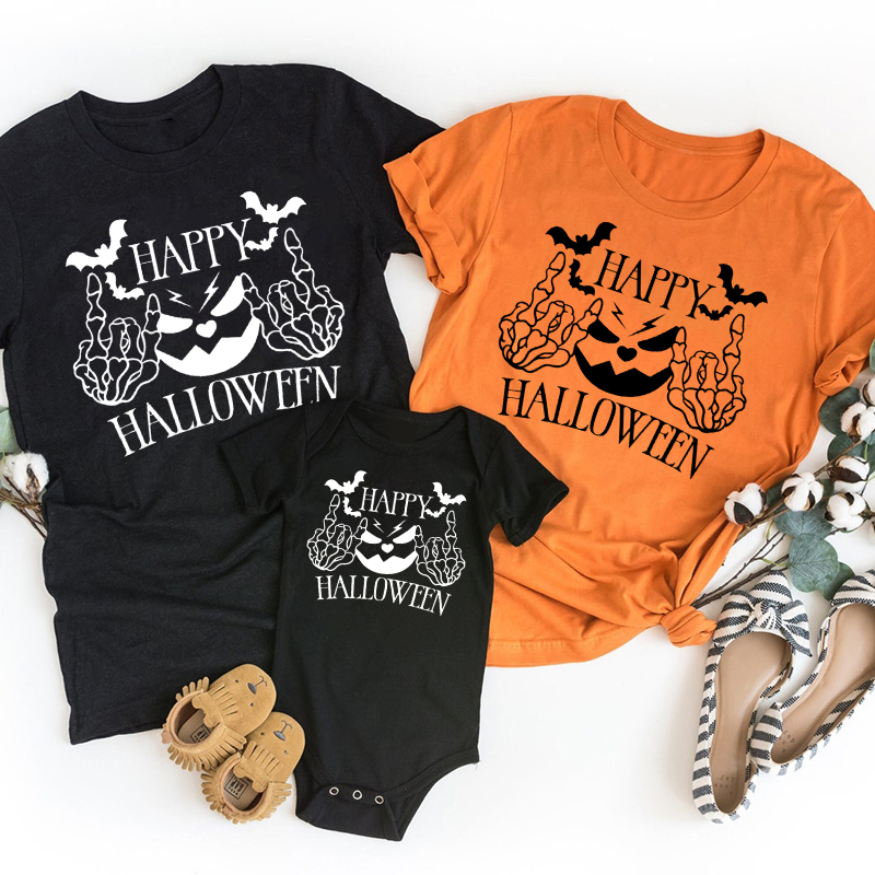 Happy Halloween Matching Skeleton Shirts