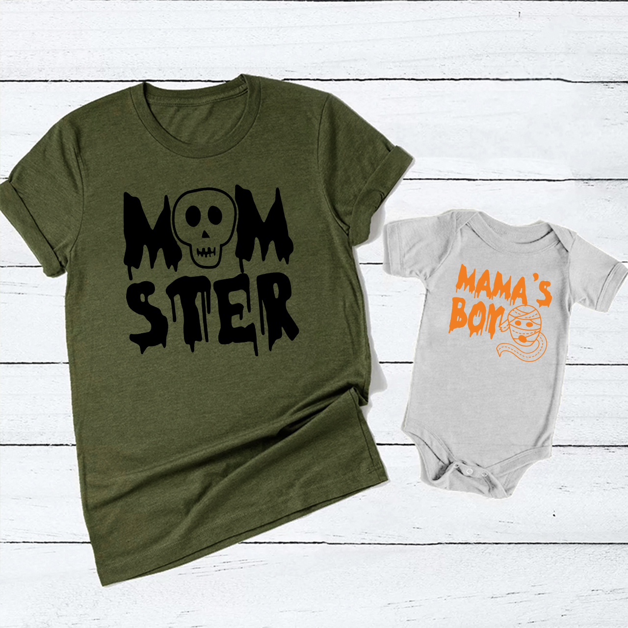 Halloween Momster & Mama's Kids Mom&Me Matching Shirt