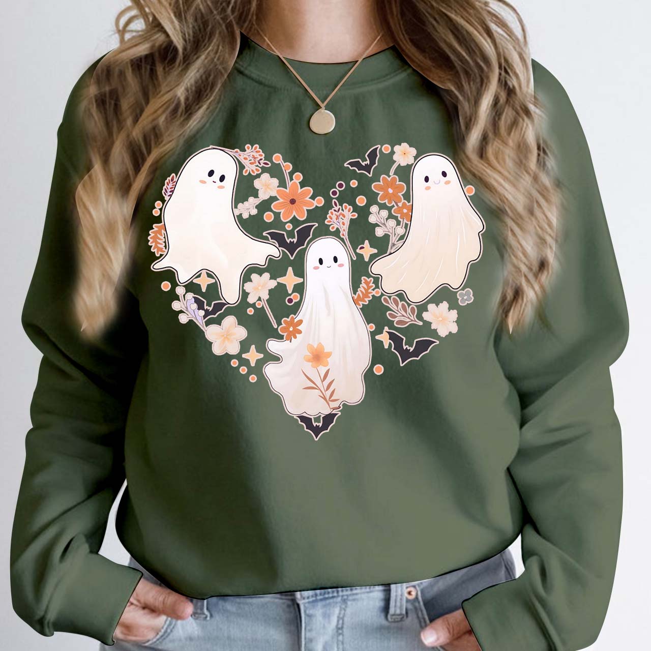 Cute Halloween Ghosts Sweatshirt For Mama
