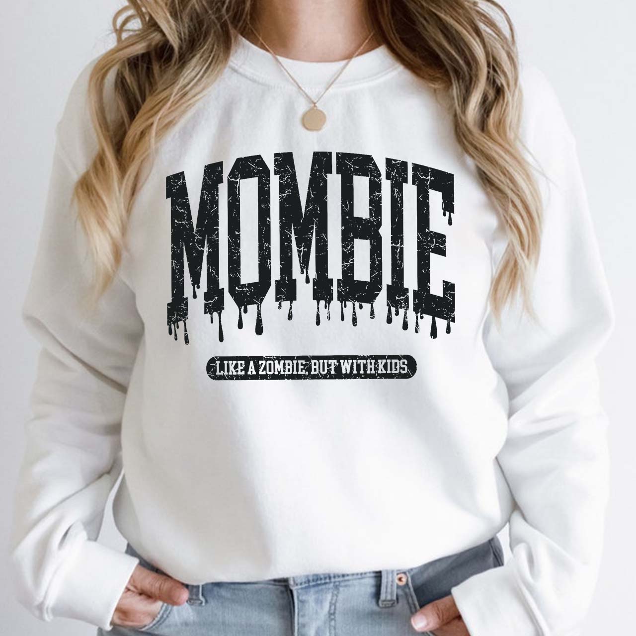 Halloween Mombie Like A Zombie But With Kids Sweatshirt For Mama