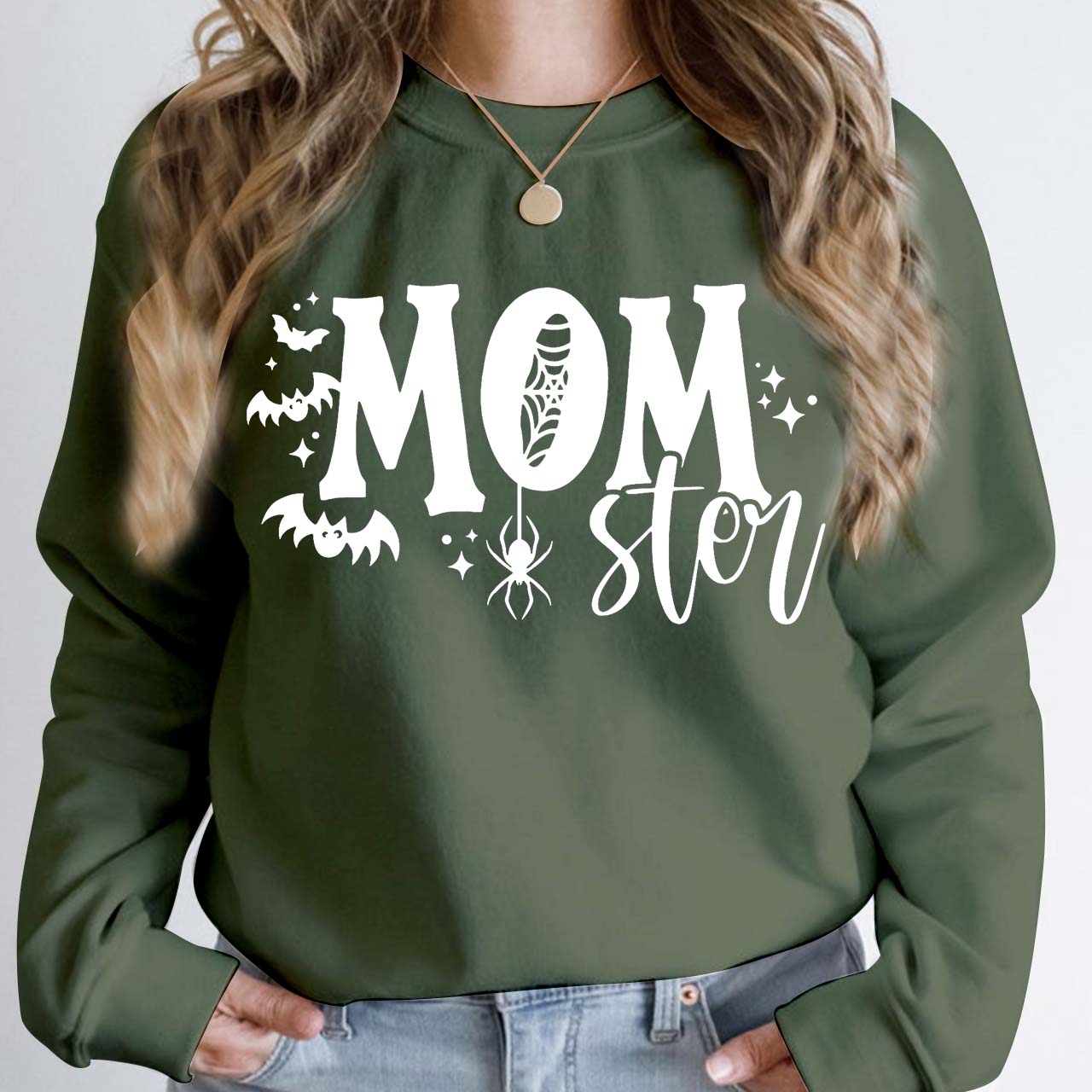Halloween Spooky Momster Sweatshirt For Mama